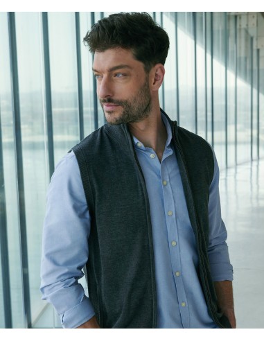 HEN-H711-Gilet sans manches à zip intégral